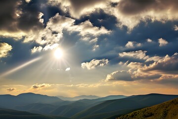 sunset in the mountains