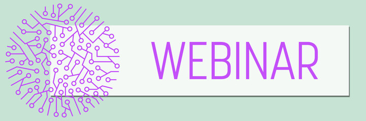Webinar Circuit Purple Circular Turquoise Box Text 