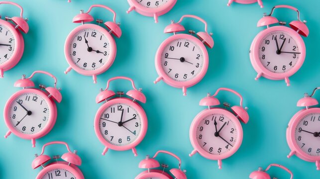 A Sea of Pink Alarm Clocks