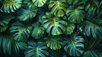 Close Up of Fresh Green Leaves - obrazy, fototapety, plakaty