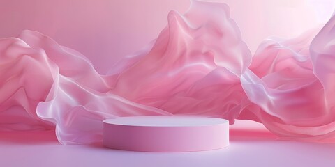 Abstract pink podium for the presentation of various products