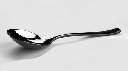 Spoon sideview isolated on white.