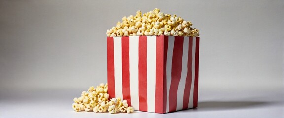 Striped Snack Container: Red and White Popcorn Bucket