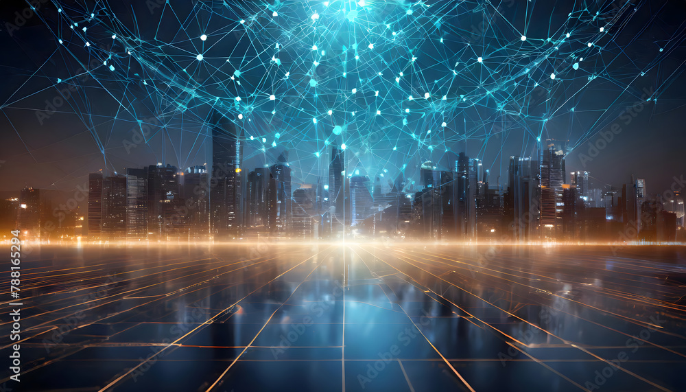 Poster technology big data background. generative ai.