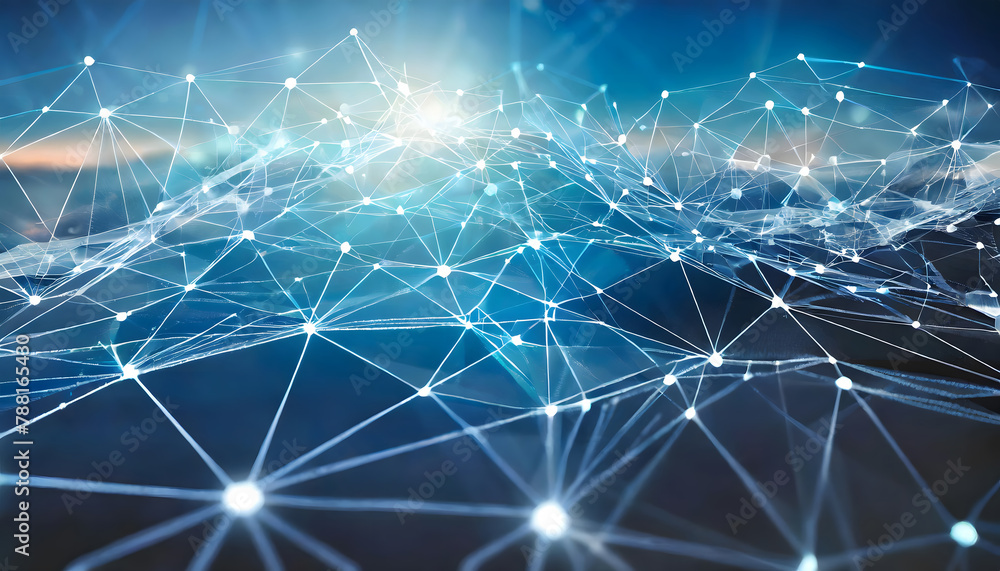 Poster technology network background. generative ai.