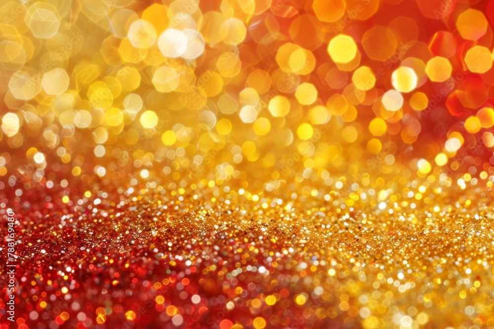 Poster abstract gradient bokeh in yellow, orange, and red lights ideal for background use
