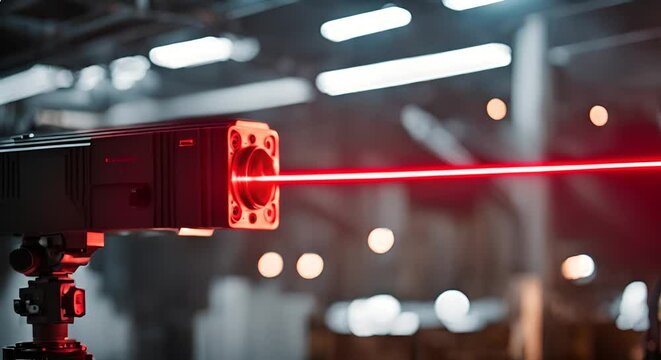 Machine with red laser.
