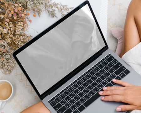 Laptop screen png mockup, digital device