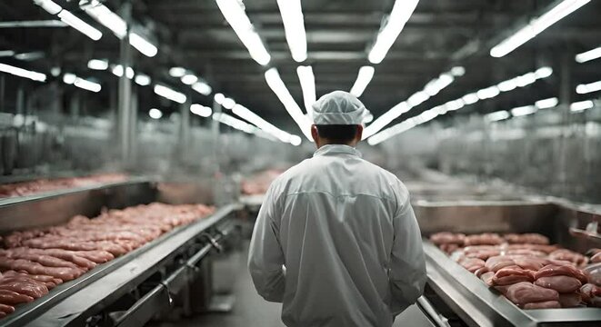 Worker in a meat company.