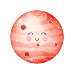 Mars clip art, illustration of the planet, A cute cartoon drawing of a star