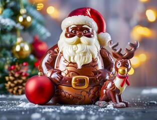 Chocolate Santa with Reindeer - 788174826