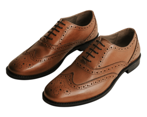Men's brown leather derby png shoes