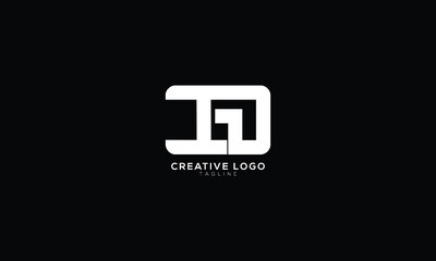 ID DI Abstract initial monogram letter alphabet logo design