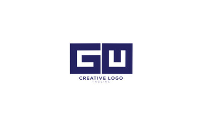 GU Abstract initial monogram letter alphabet logo design