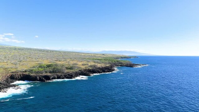 Aerial view of Hawaii Island coastline, Hawi, United States.