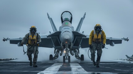 Aircraft Carrier Deploys Fighter Jets