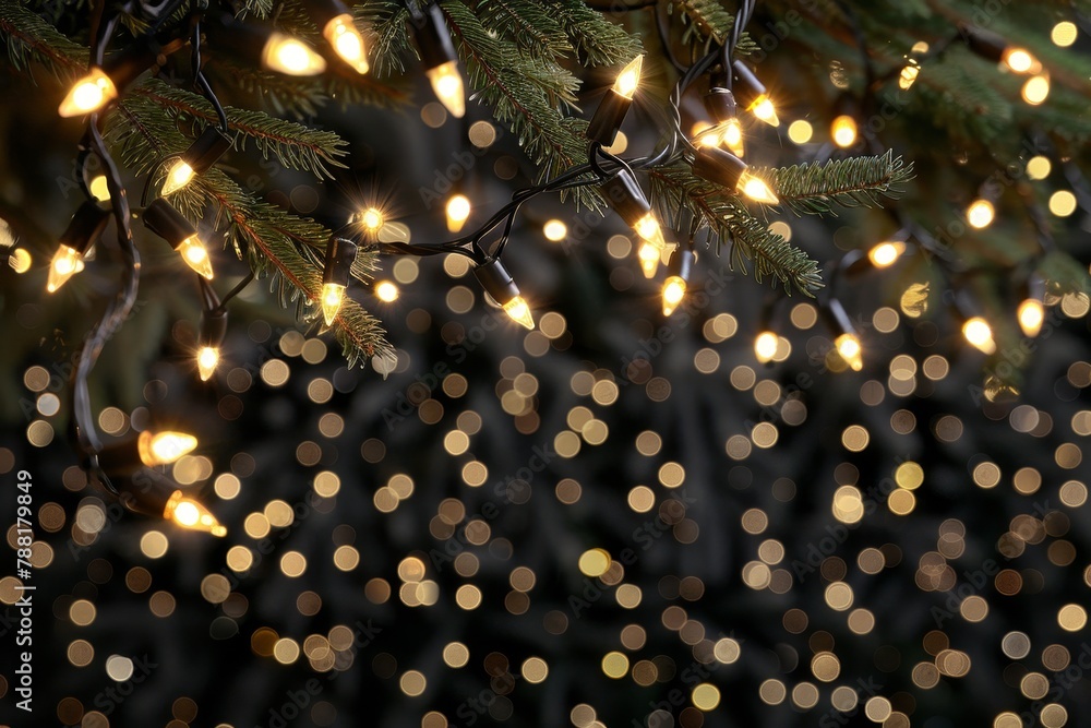 Poster Vibrant abstract yellow bokeh lights in defocused blur for creating captivating backgrounds
