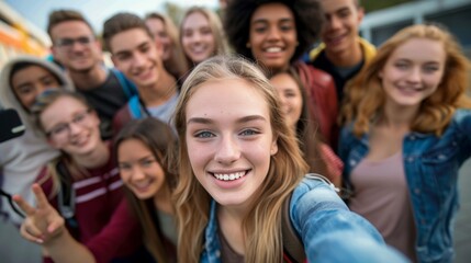 Fototapeta premium A Group Selfie of Friends