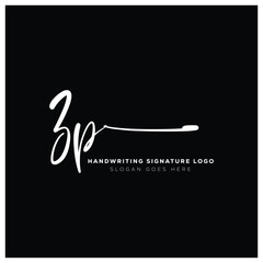 ZP initials Handwriting signature logo. ZP Hand drawn Calligraphy lettering Vector. ZP letter real estate, beauty, photography letter logo design.
