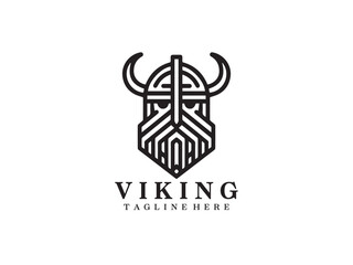 Viking logo design icon symbol vector illustration.