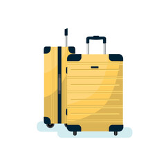 Isolated yellow suitcases set. Luggage vector illustration - 788183239