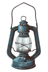Hand drawn retro lantern design element