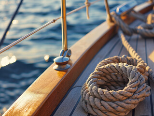 A rope is tied to the side of a boat
