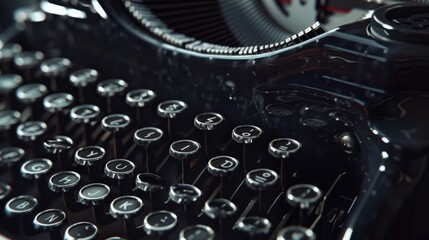 A Vintage Typewriter Close-up - obrazy, fototapety, plakaty