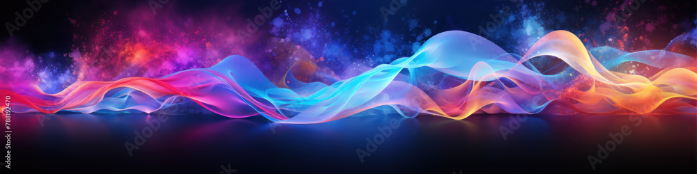 Aufkleber abstract background with colorful dynamic waves. futuristic technology style. vector illustration.