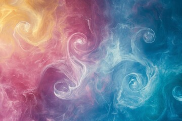 An image showcasing a vibrant and dynamic background filled with colorful swirls and bubbles, An array of nebulous swirls in soft pastel colors, AI Generated