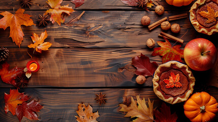 Seasonal Decor: Thanksgiving Day or Halloween Concept with Autumn Elements