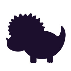 Silhouette, stamp of a small dinosaur. Vector graphics.