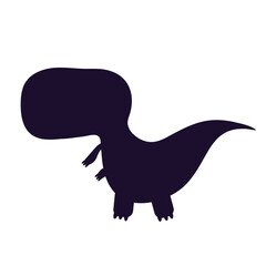 Silhouette, stamp of a small dinosaur. Vector graphics.