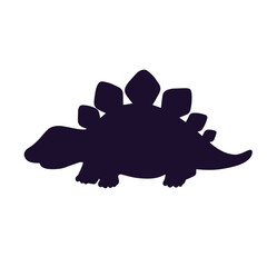 Silhouette, stamp of a small dinosaur. Vector graphics.