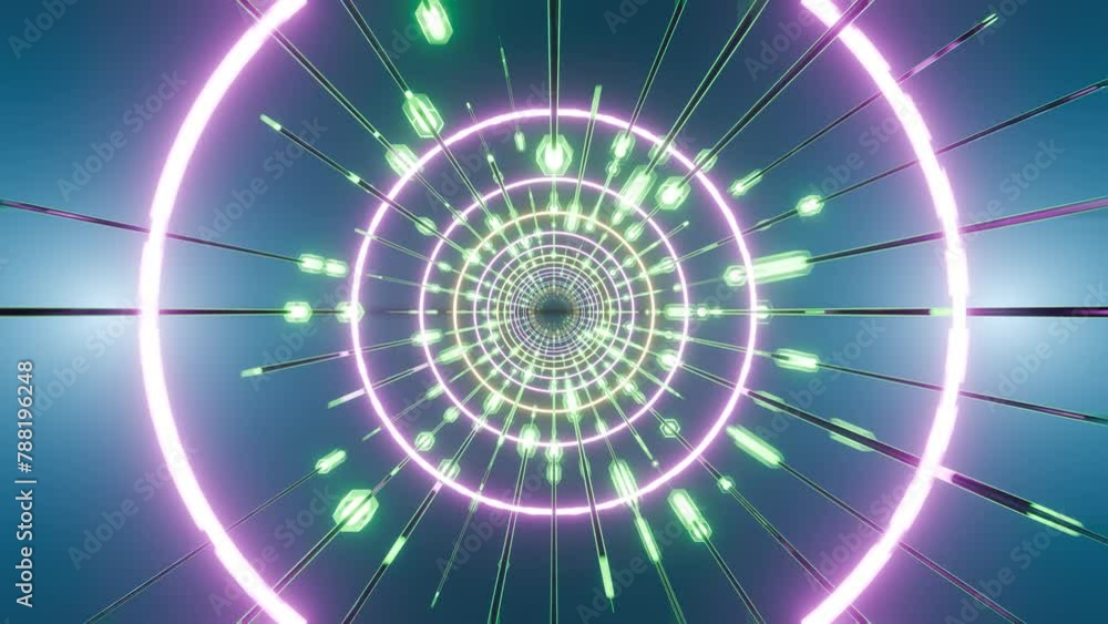 Poster circuit symphony: an illuminated path through the neon grid