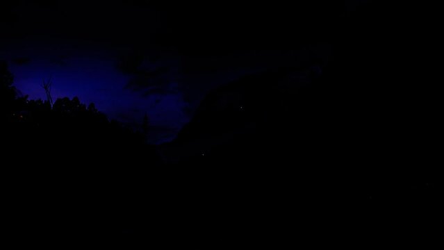 Evening to night timelapse of mountain at Pin Bhaba pass in Himachal Prades India 