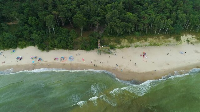 Beach Baltic Sea Lukecin Plaza Morze Baltyckiea Aerial View Poland