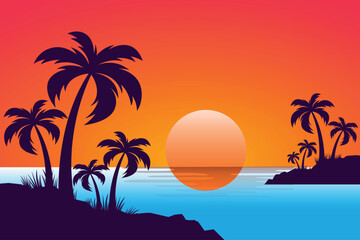 Fototapeta na wymiar Palm tree concept illustration Free vector 