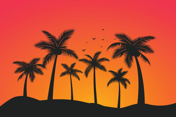 Palm tree concept illustration Free vector

