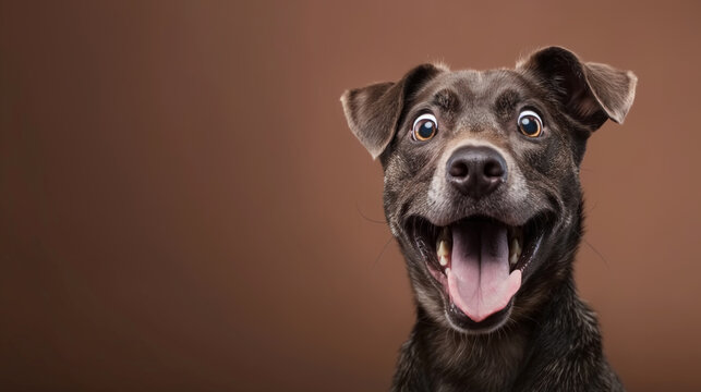 Photo of happy excited dog