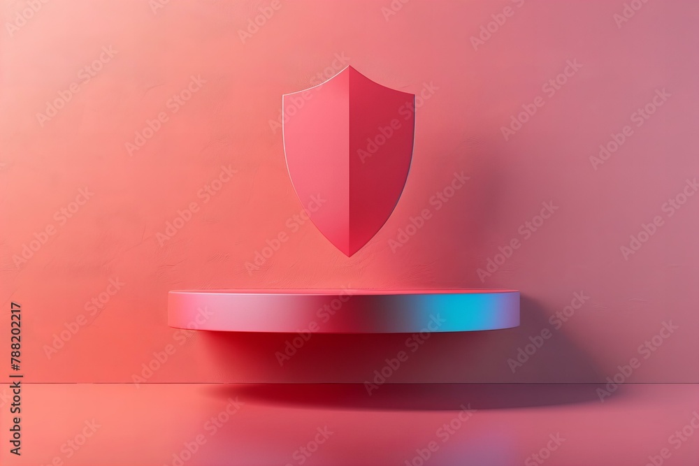 Wall mural 3d Protection icon concept