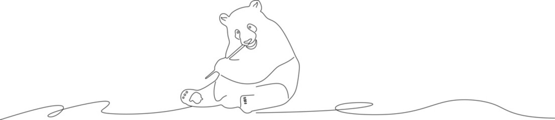 line art panda