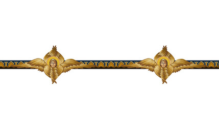Naklejka premium Religious element with seraphims in Byzantine style isolated