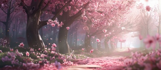 Garden of cherry blossoms