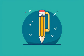 Pencil Icon Online Education Learning Graphic