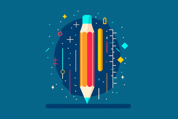 Pencil Icon Online Education Learning Graphic