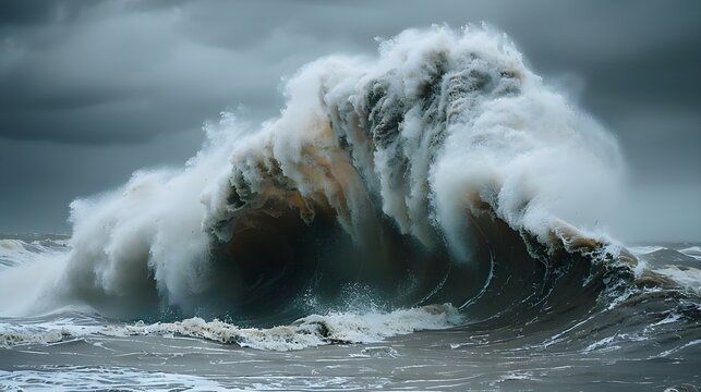 Majestic Fury: Ocean's Might Unleashed. Concept Ocean Photography, Stormy Seas, Nature's Power, Majestic Waves, Magnificent Storms
