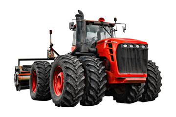 Tractor png sticker, harvesting machine image on transparent background