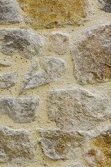 Stone wall texture, ancient building method.