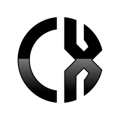 Initial CX Logo in a Circle Shape